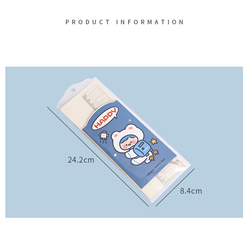 Bộ Thước Tam Giác 4 Trong 1 Dễ Thương Dành Cho Học Sinh