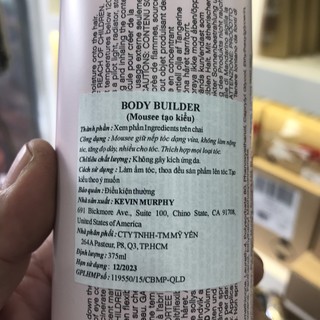Mousse bọt tạo kiểu tóc Kevin.Murphy Body.Builder Volumizing 375ml (2026)
