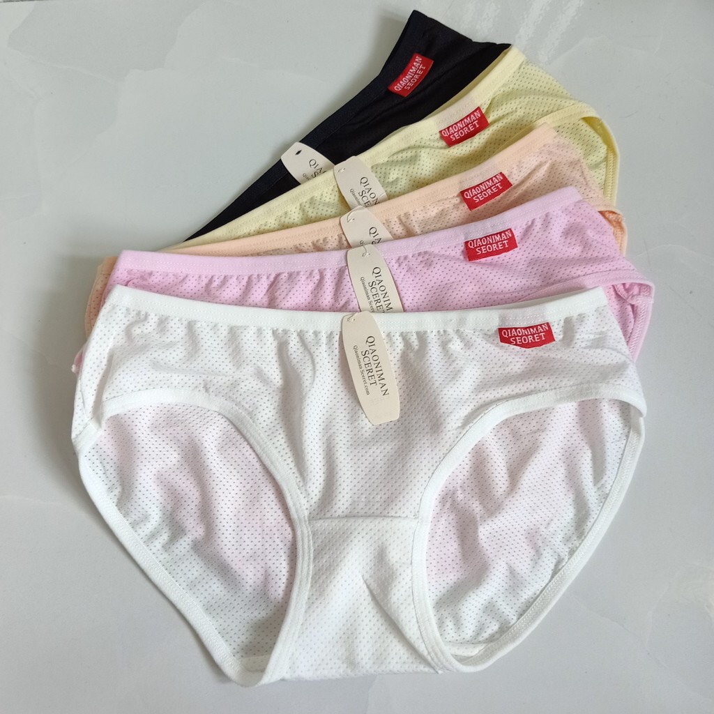 Combo 05 Quần lót nữ thun lạnh thông hơi kháng khuẩn, thoáng mát.