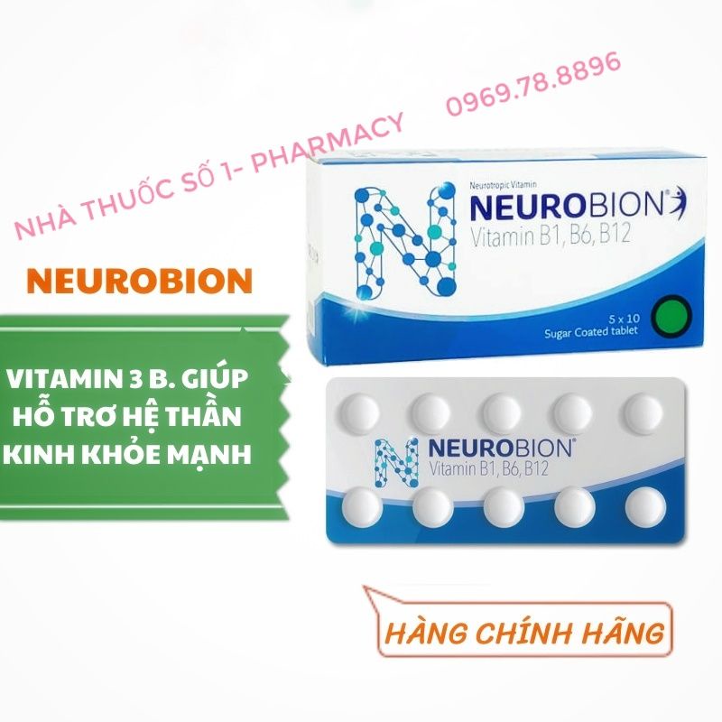 (Nhập khẩu chính hãng 💯) Viên bổ 3B B1 B6 B12 Neurobion Hộp50viên đau nhức xương khớp - dây thần kinh( có tại Nhà Thuốc)
