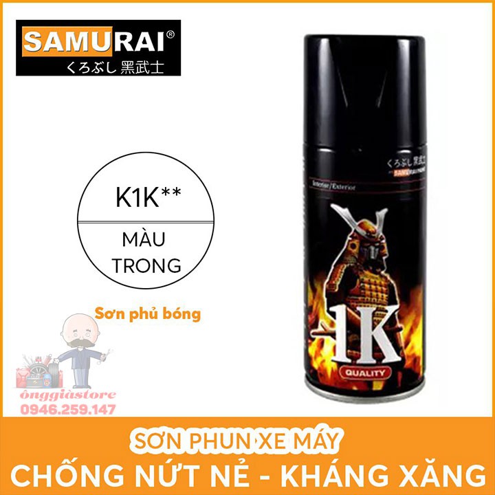 SƠN SAMURAI PHỦ BÓNG K1K - SƠN PHỦ MÀU TRONG