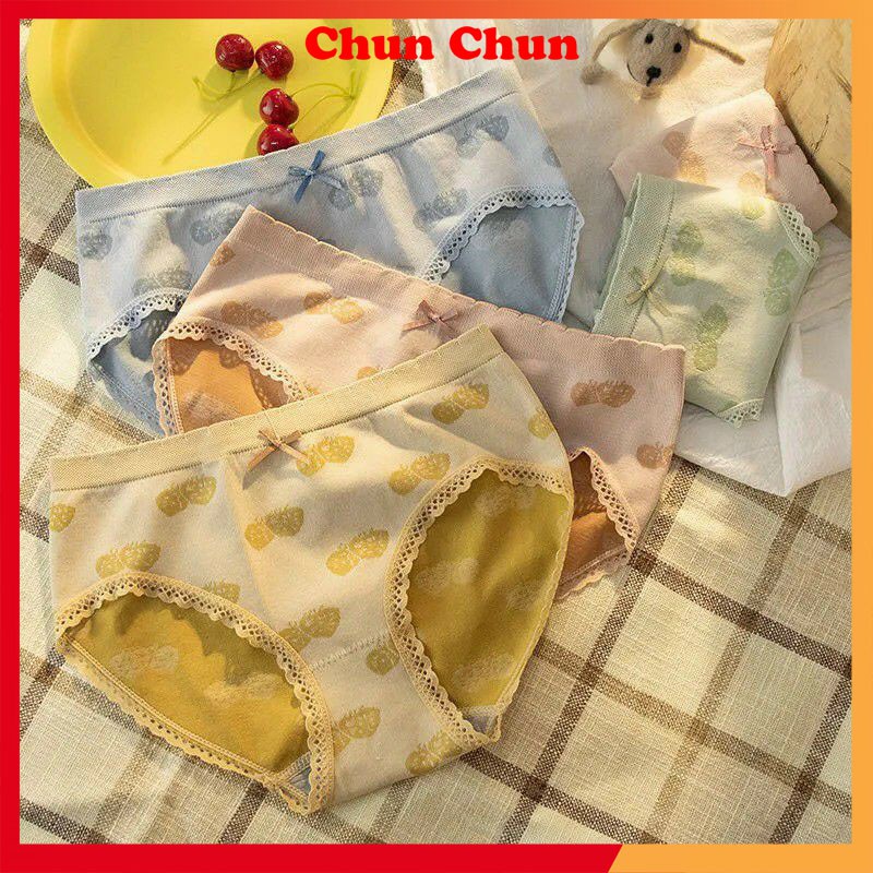 Quần lót nữ cotton hình quả dâu CHUNCHUN, quần chíp kháng khuẩn. | BigBuy360 - bigbuy360.vn