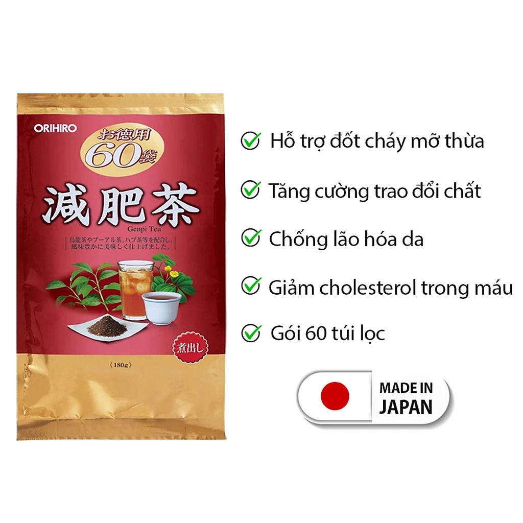 Trà giảm mỡ bụng Genpi Orihiro Nhật Bản