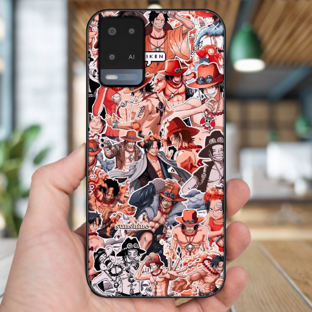 Ốp lưng Oppo A54 4G, A54 5G viền đen in hình Ace One Piece