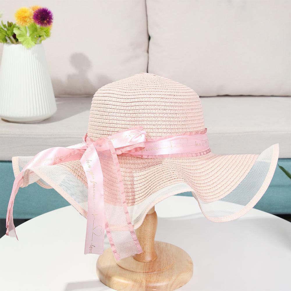 Mũ Rộng Vành Phối Nơ Thời Trang Biển Cho Nữ