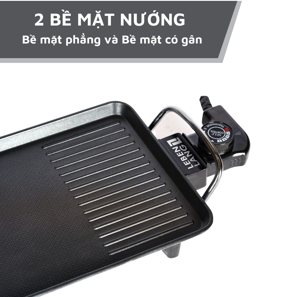 Bếp nướng điện không khói mini Lebenlang của Đức, công suất 700W, hàng chính hãng bảo hành 2 năm, LBEE6758-EC