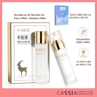 [Tặng mặt nạ] Bộ Chăm Sóc Da VSHELL Nhau Thai Cừu Và Collagen Dưỡng Trắng Da Chống Lão Hóa