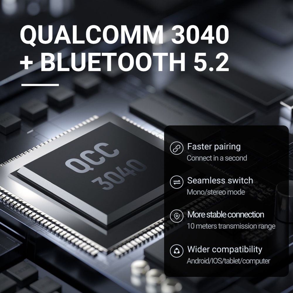 Tai nghe không dây Haylou Moripods T33 bluetooth 5.2 AptX nhét nửa trong tai chống nước IPX4 cho Android IOS