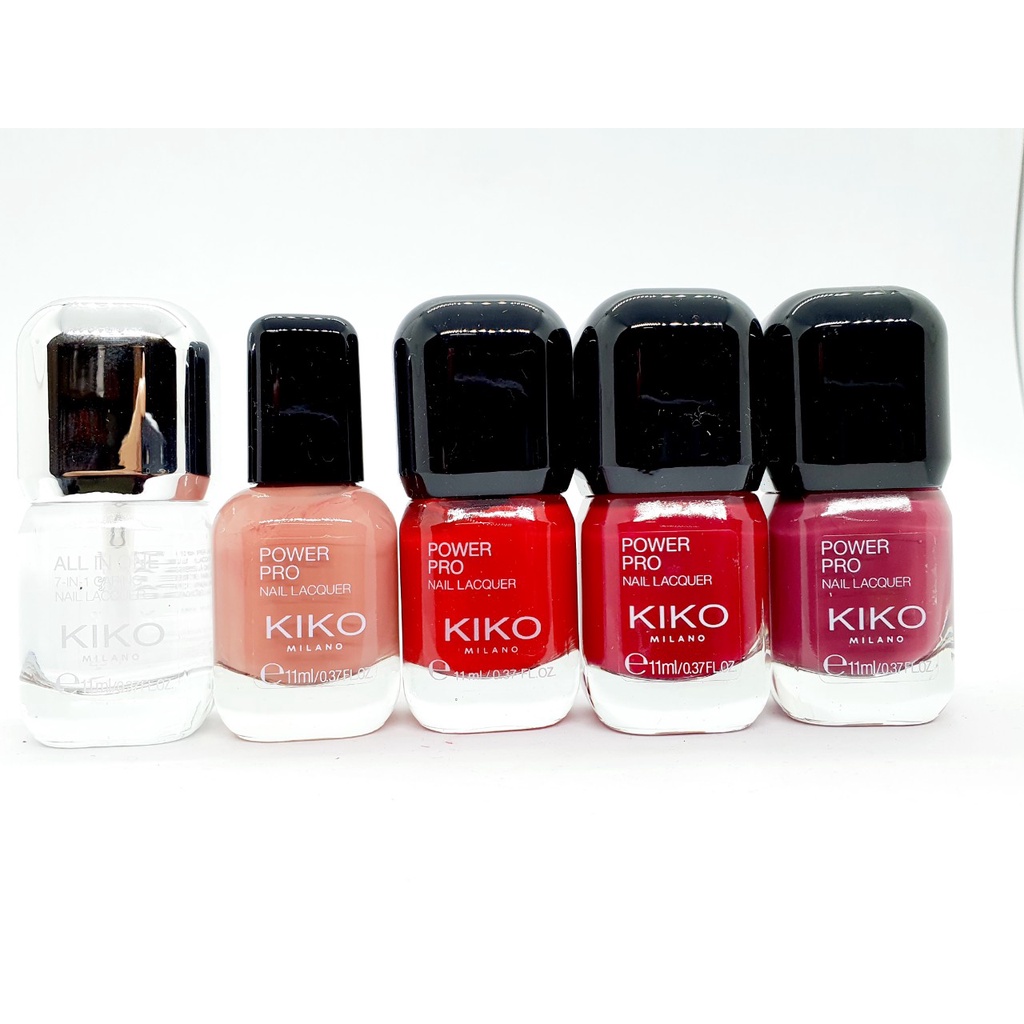 Sơn móng tay màu nude - đỏ - ruốc - Kiko - Power Pro Nail Lacquer