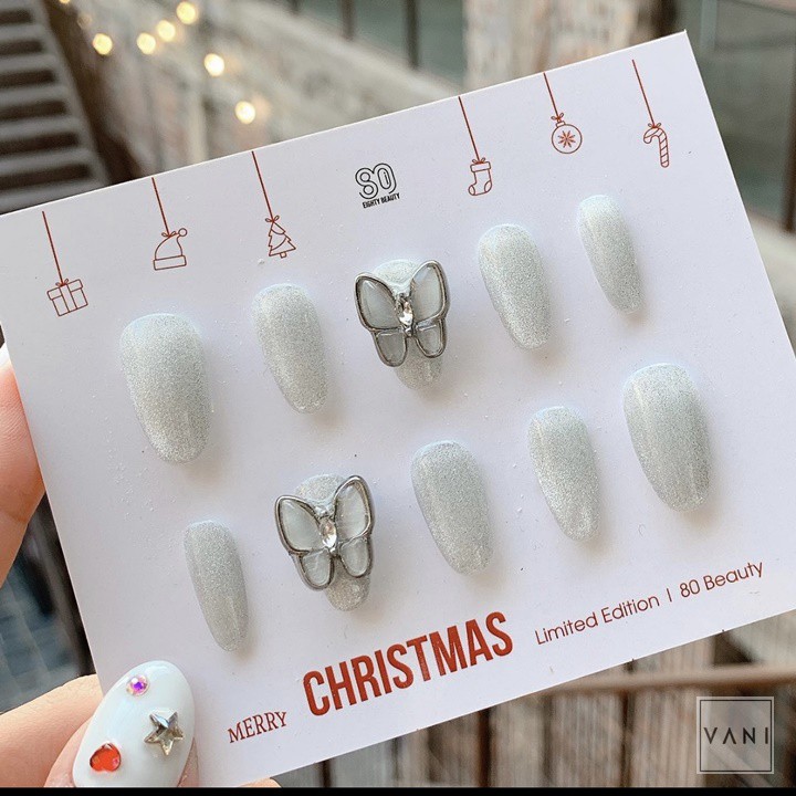 (1 Cái) Phụ Kiện Nail, Charm Hình Bướm Đá Mắt Mèo Xinh Xắn - Vani Store