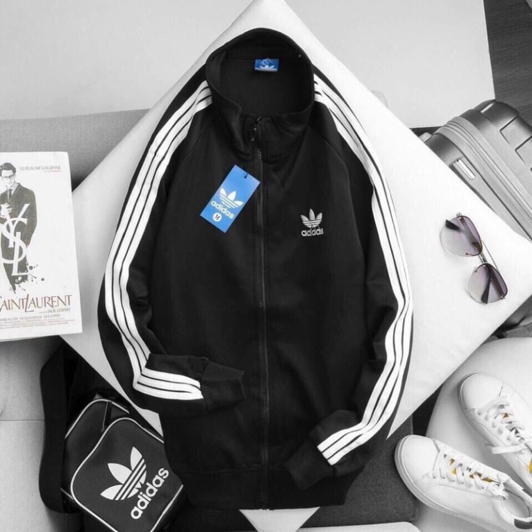 Áo Khoác 3 Sọc Nam Nữ Áo Khoác UNISEX Thể Thao Polyester 2 Da Dày Xịn Mát Thời Trang Xuất Khẩu