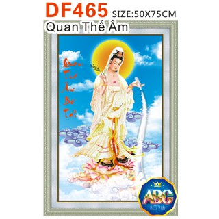Tranh đính đá PHẬT QUAN ÂM DF465(50x75cm) chưa đính