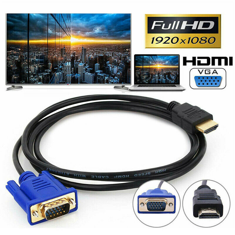 Cáp Chuyển Đổi 1.8m Hdmi Sang Vga Hd-15 D-Sub Cho Hdtv Pc