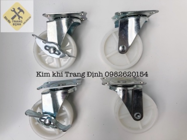 Bánh Xe Nhựa Trắng 4,5,6,7cm