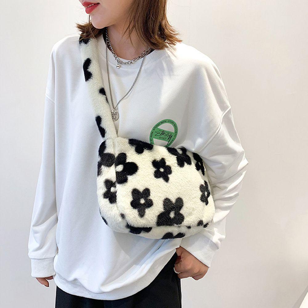 Túi Đeo Chéo Bằng Lông Nhung Mềm Mại Sức Chứa Lớn