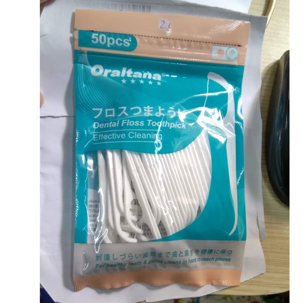 Combo 2 gói tăm chỉ nha khoa Oraltana (100 chiếc) - Tăm chỉ tiện lợi