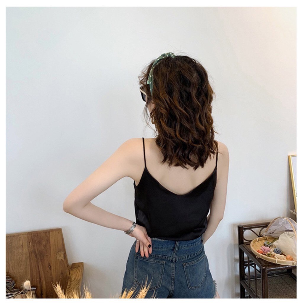 Áo hai dây nữ, áo ba lỗ vải tây form hàn quốc thoáng mát | BigBuy360 - bigbuy360.vn