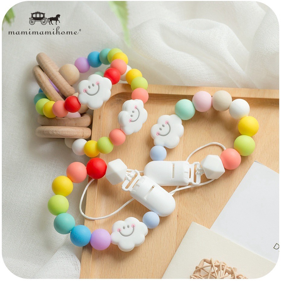 Dây đồ chơi mọc răng Mamimamihome có thể gắn ti giả chống trượt an toàn không độc hại dành cho bé