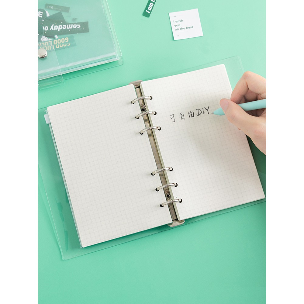 Set sổ còng planner pastel trong suốt nhiều màu – Sổ còng bullet journal