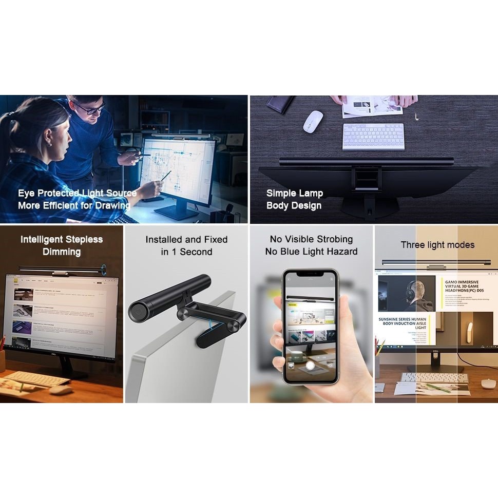 Đèn treo màn hình Baseus i-work PRO/ YOUTH DGIWK-P01  Chống Cận , Chống Mỏi mắt