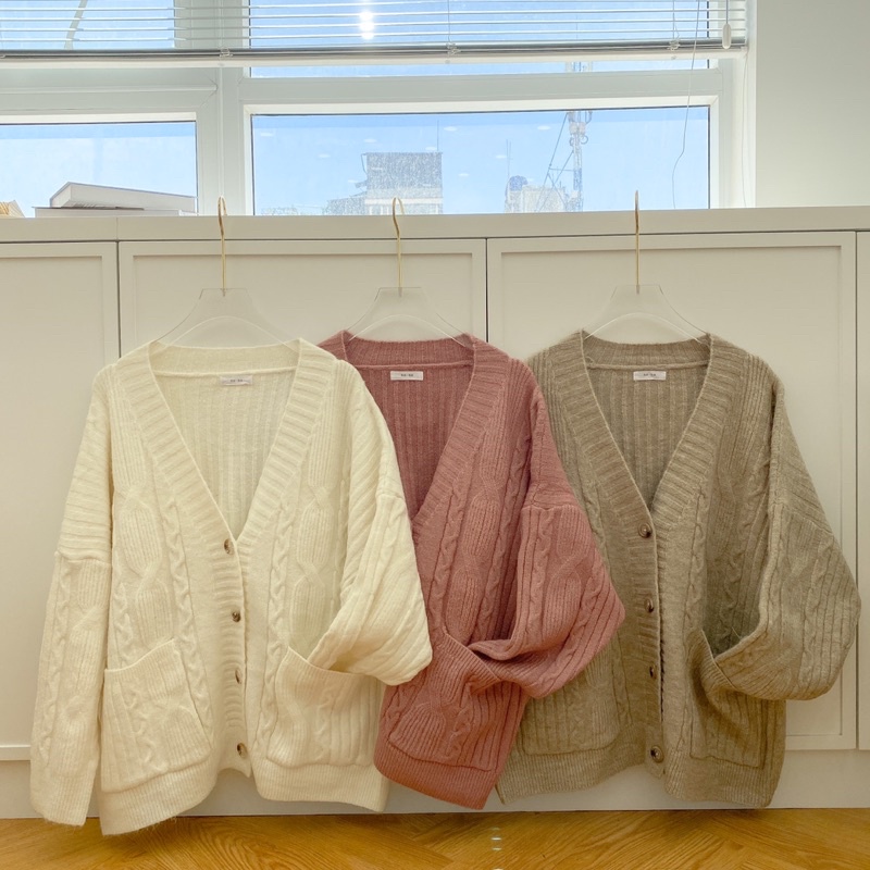 Áo khoác len cardigan vặn thừng LEN clothing 7619 | BigBuy360 - bigbuy360.vn