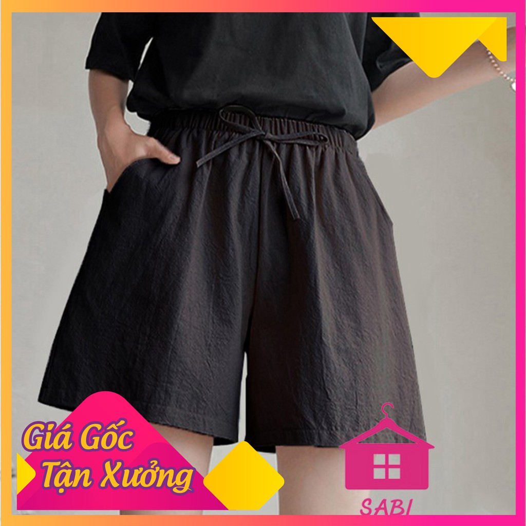 [VIDEO THẬT] Quần đùi đũi vải cạp chun ống rộng - Quần sooc nữ SABI SHOP | BigBuy360 - bigbuy360.vn