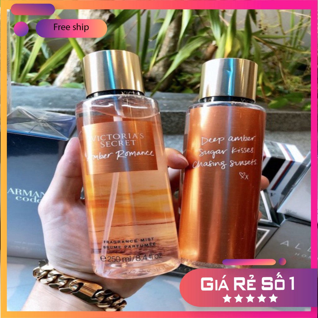 Xịt Thơm Body Mist Victoria’s Secret  AMBER ROMANCE-Xịt Thơm Body Vic - Xịt Thơm Toàn Thân Amber- Hương Thơm Khuyến Rũ | Thế Giới Skin Care