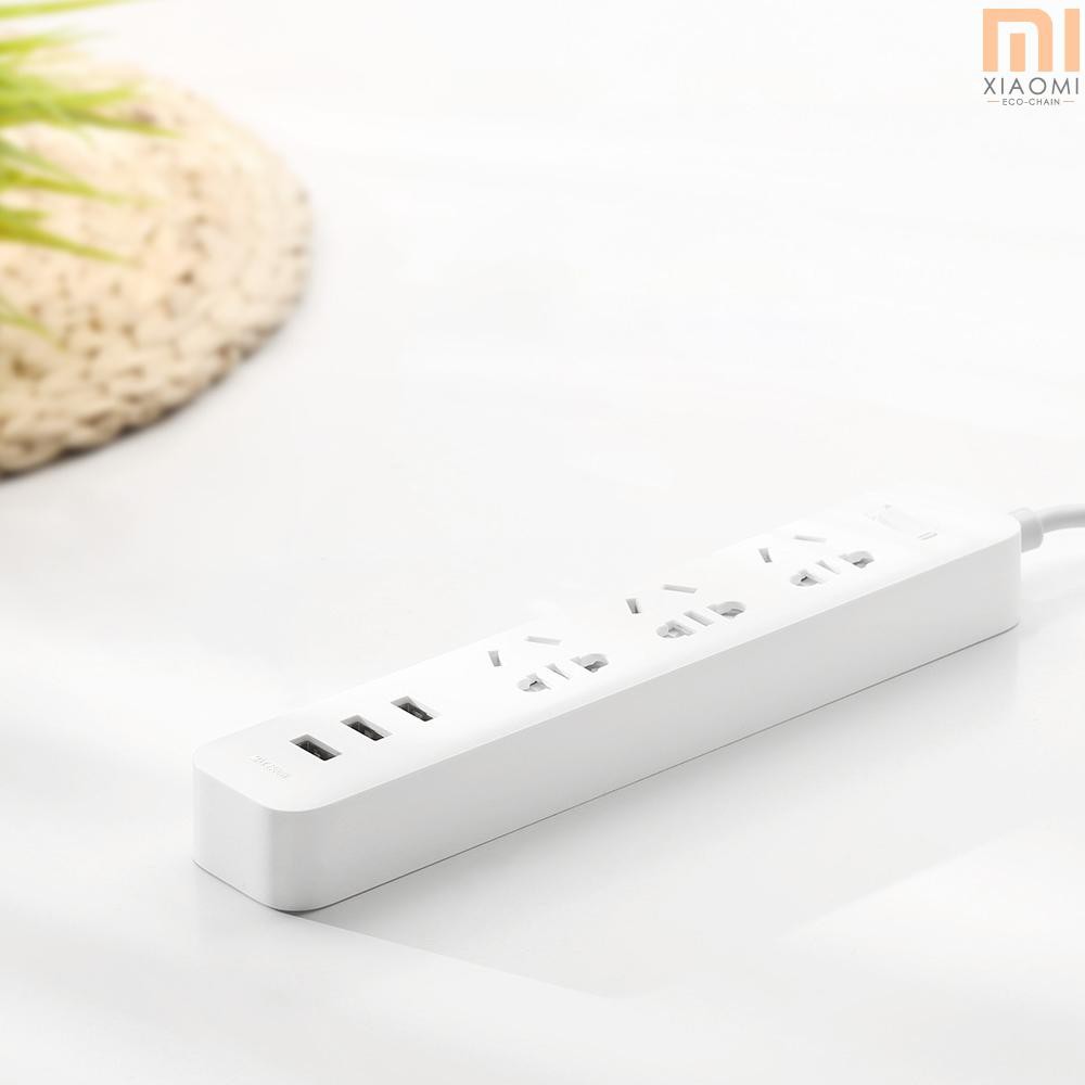 S☆S Xiaomi Mi Smart Power Socket Portable Strip Plug Adapter Fast Charging 3 USB Extension Socket Plug 3 Standard Socket