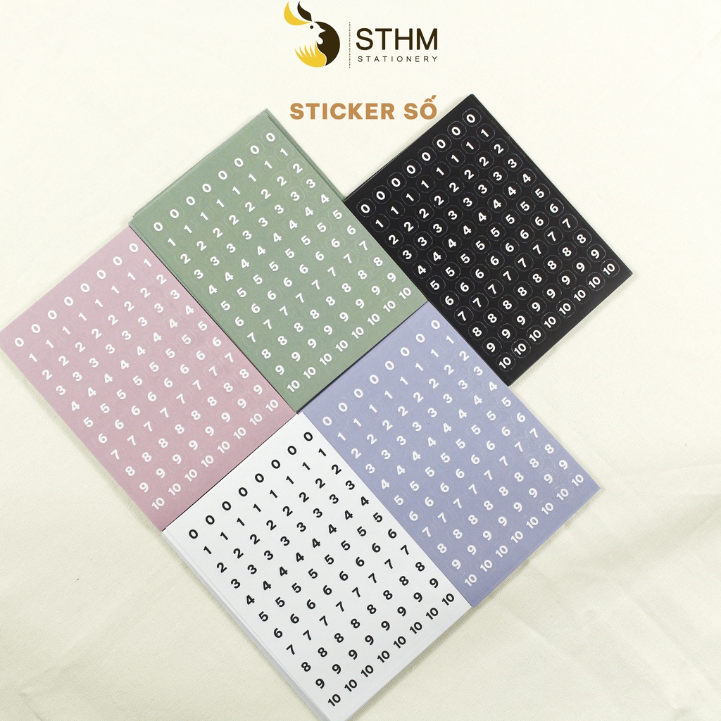 Sticker chữ và số - Trang trí sổ tay - DIY thiệp - STHM stationery