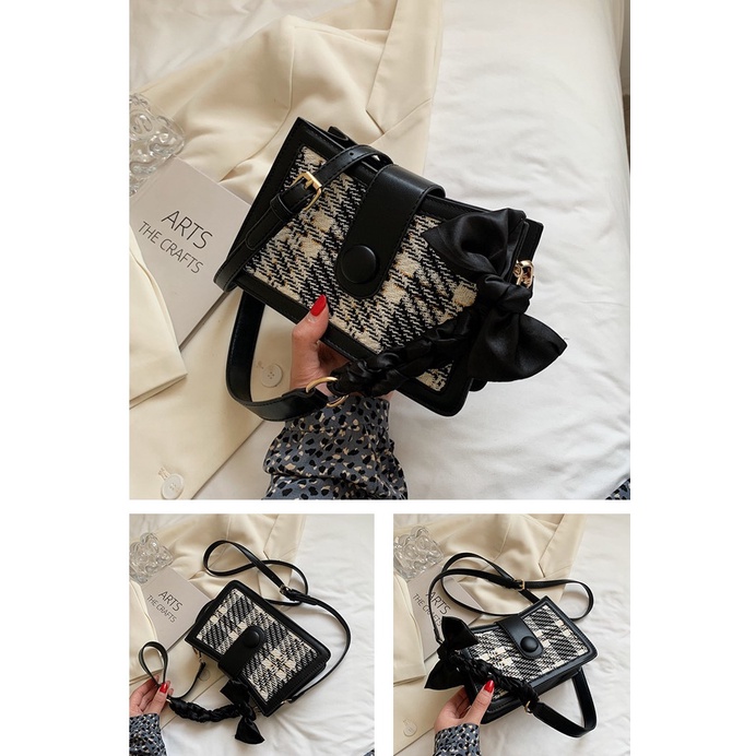 Túi xách nữ, túi kẹp nách đeo chéo nữ đi chơi phối dạ cúc siêu xinh HQ 43