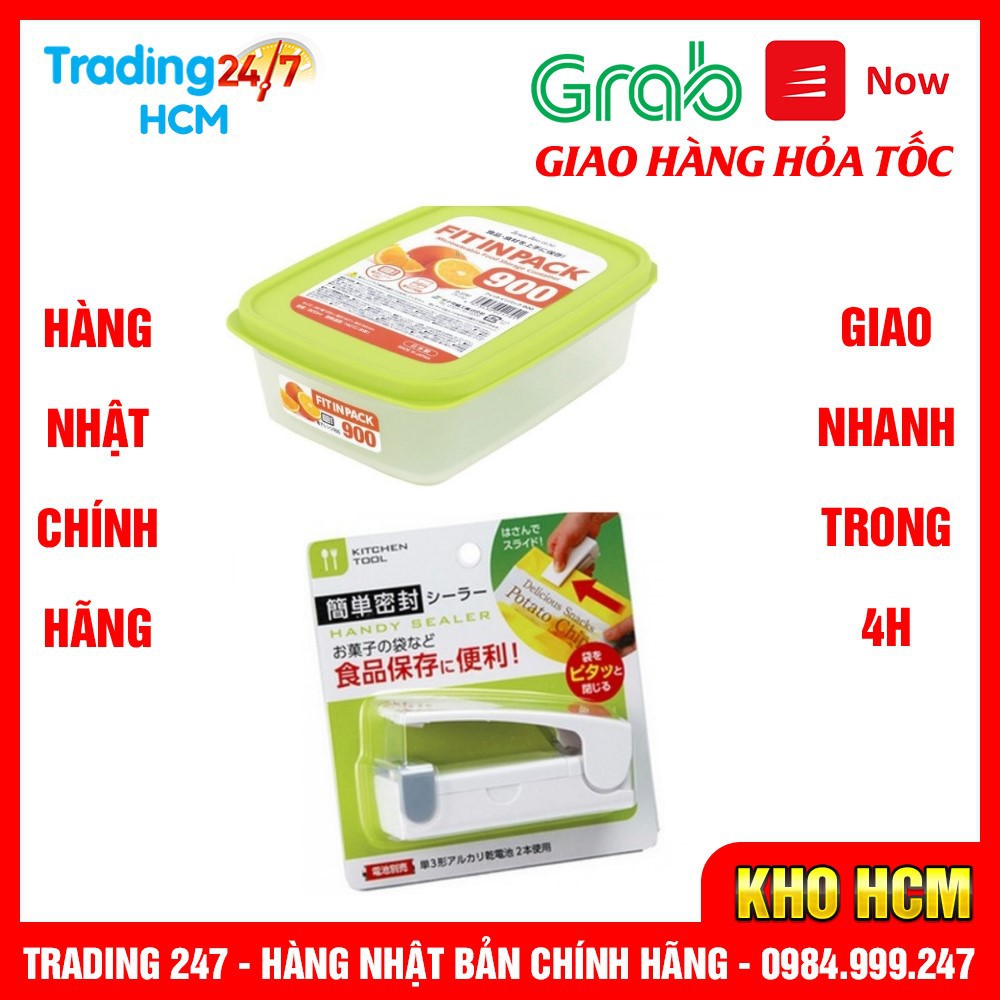 [Hỏa tốc HCM] Combo Hộp nhựa đựng thực phẩm Fitin Pack nắp dẻo 900ml và Dụng cụ hàn miệng túi ny lông Nhật Bản