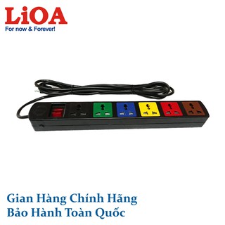 Ổ cắm kéo dài đa năng LiOA có công tắc 2 cực, 6 ổ cắm (6DN2.32N 6DN2.52N 6DN2.32WN 6DN2.52WN 6DN2.33N 6DN2.33WN)