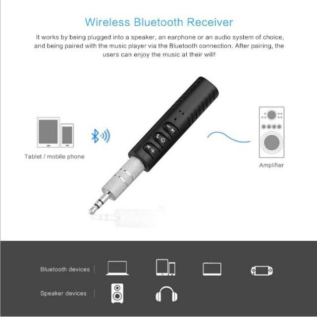 Bộ thu Receiver Bluetooth 4.1, biến tai nghe, loa thường thành tai nghe, loa Bluetooth