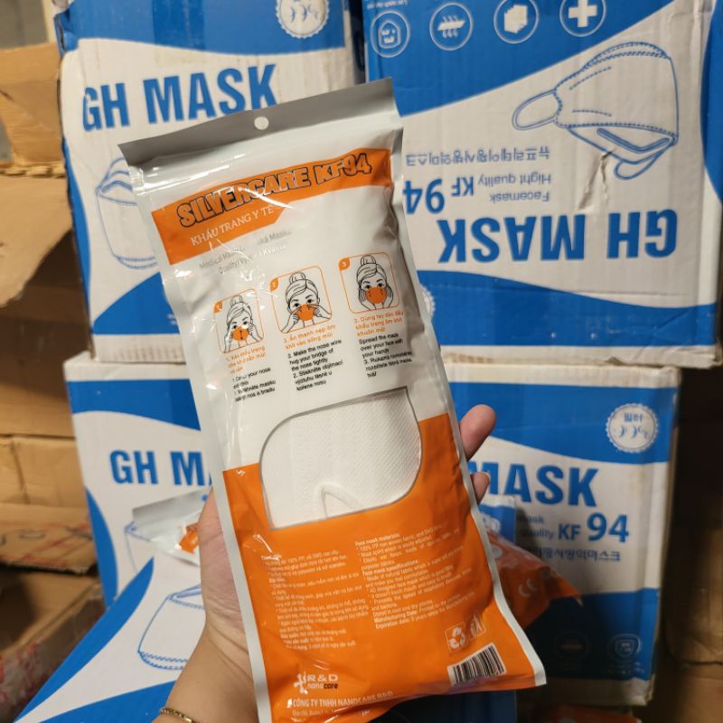 Thùng 300 Khẩu Trang Y Tế 4 Lớp GH KF94  Kháng Khuẩn Và Chống Bụi Mịn Cao Cấp