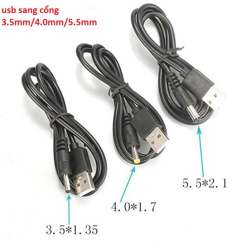 Dây Cáp Chuyển Đổi Usb Sang Cổng 3.5 / 4.0 / 5.5 mm 5v Dc Tiện Dụng - Dây sạc chuyển đổi 3.5mm 4.0mm 5.5mm USB | BigBuy360 - bigbuy360.vn