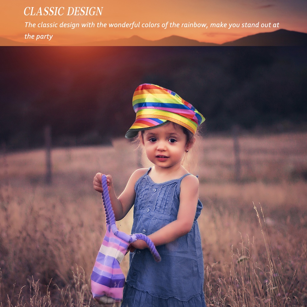 Nón Thuyền Trưởng Màu Cầu Vồng Dùng Hóa Trang Độc Đáo❤️