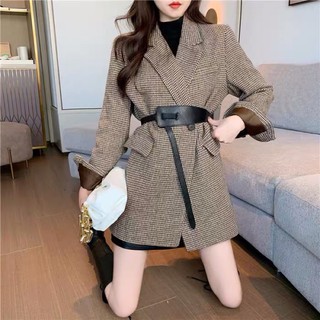 Áo khoác vest, đầm vest kèm đai thắt lưng - freeship