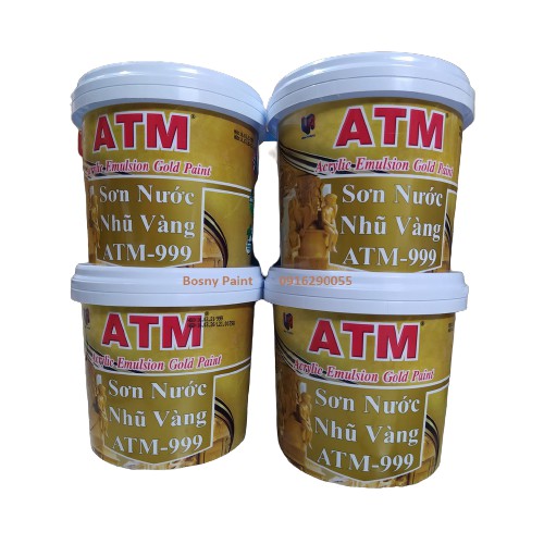 [Sơn chậu] Sơn nước nhũ vàng ATM 999 (980g)