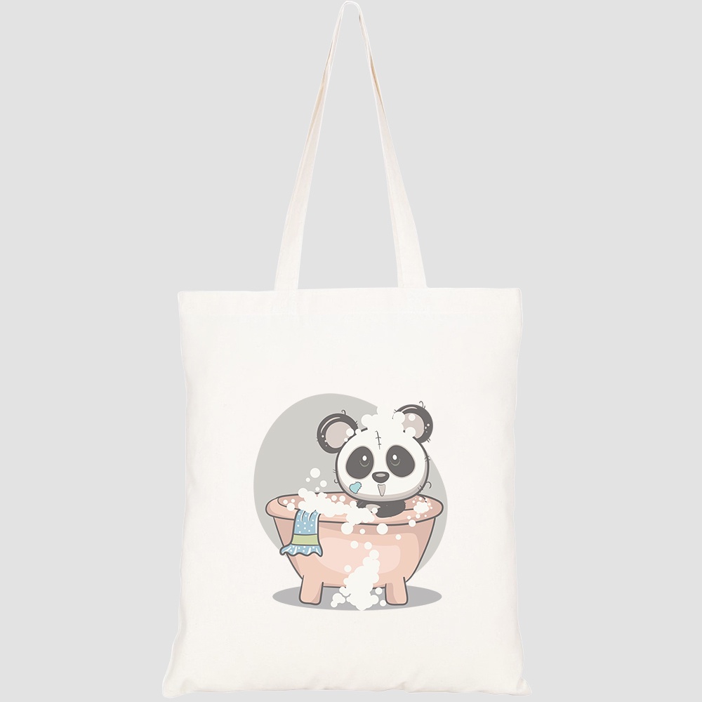 Túi vải tote canvas HTFashion in hình cute panda baby shower HT225