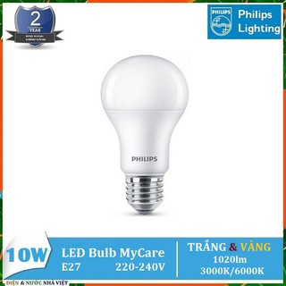 Bóng đèn philips ledbulb mycare 10w e27 a60