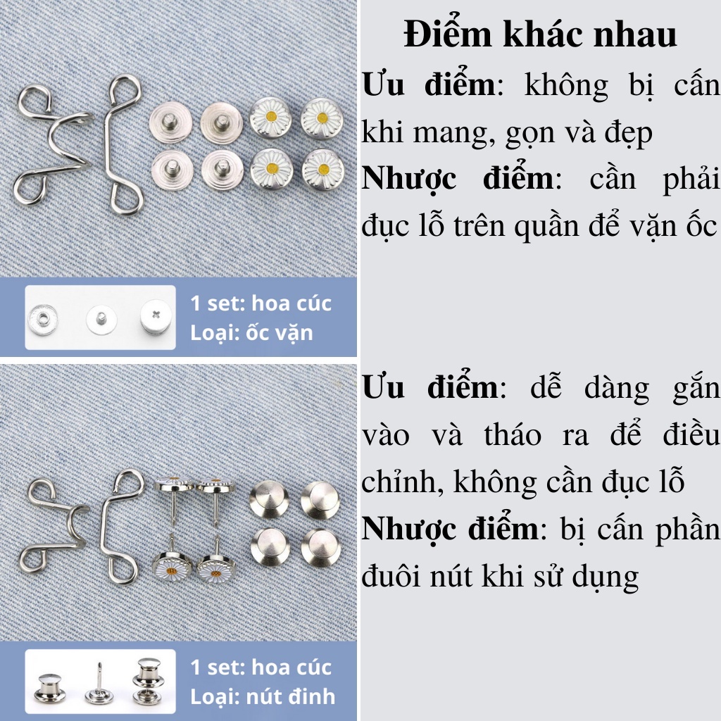 Nút gài điều chỉnh lưng quần, thu nhỏ quần cho nữ PK002 - Thắt Lưng Giá Tốt