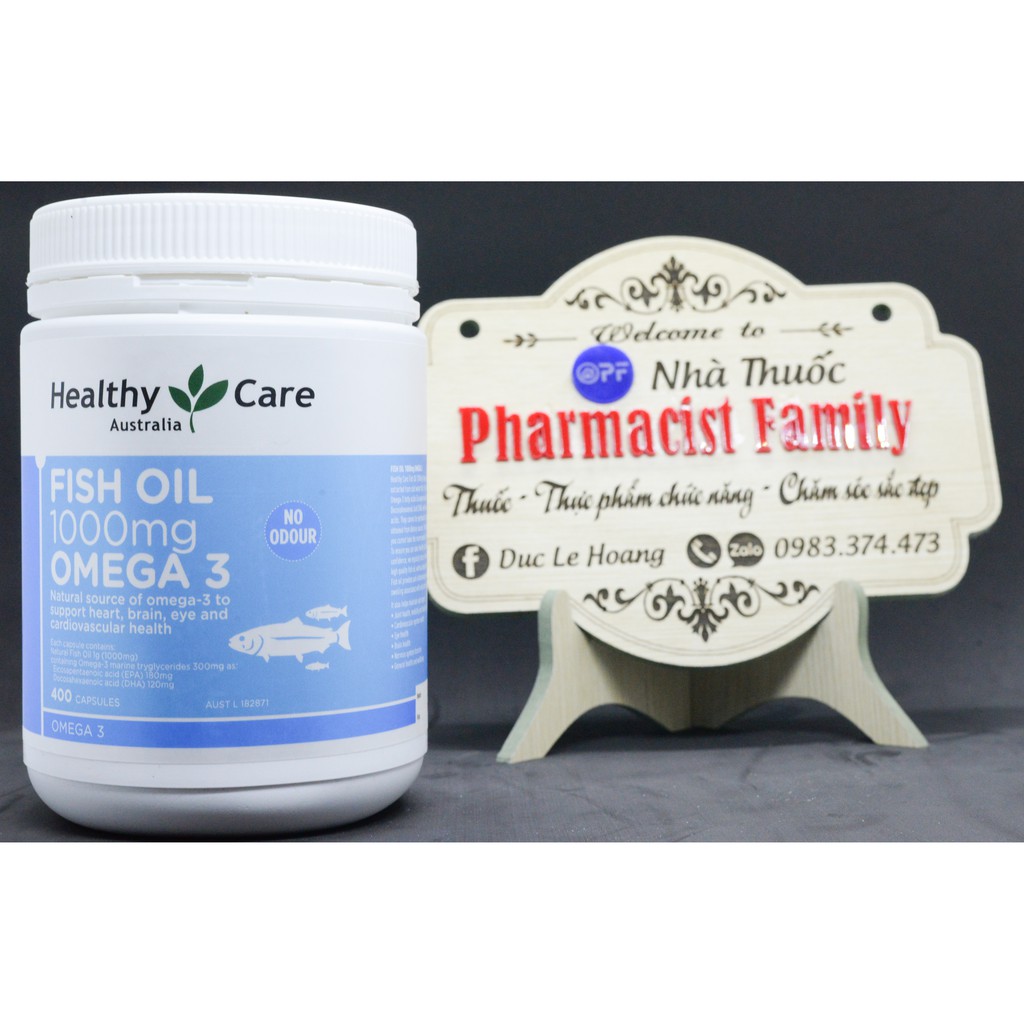 Healthy care Fish Oil 1000mg Omega 3 [HÀNG ÚC], 400 viên