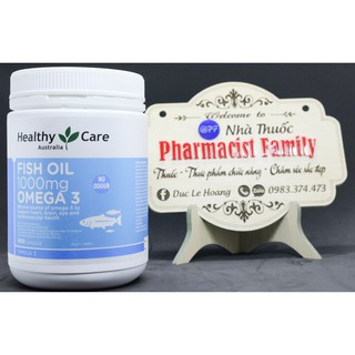  Healthy care Fish Oil 1000mg Omega 3 [HÀNG ÚC], 400 viên