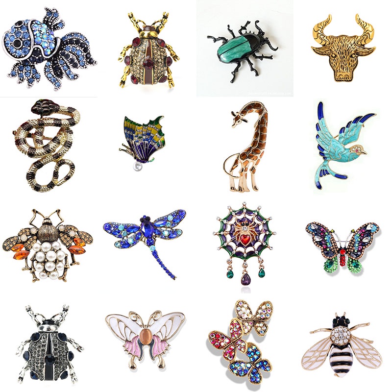 Ghim Cài Áo Hình Chuồn Chuồn/Bướm/Hướm Đính Đá Pha Lê Mới Dành Cho Nữ