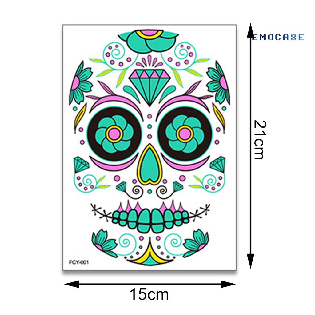 Hình Xăm Dán Mặt Và Cơ Thể Dạ Quang Hai Màu Lâu Trôi Không Gây Kích Ứng Cho Người Lớn Dịp Halloween