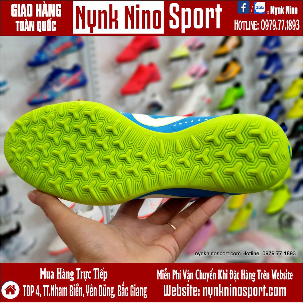 Giày Bóng Đá Mercurial Neymar Xanh Biển Vạch Trắng TF