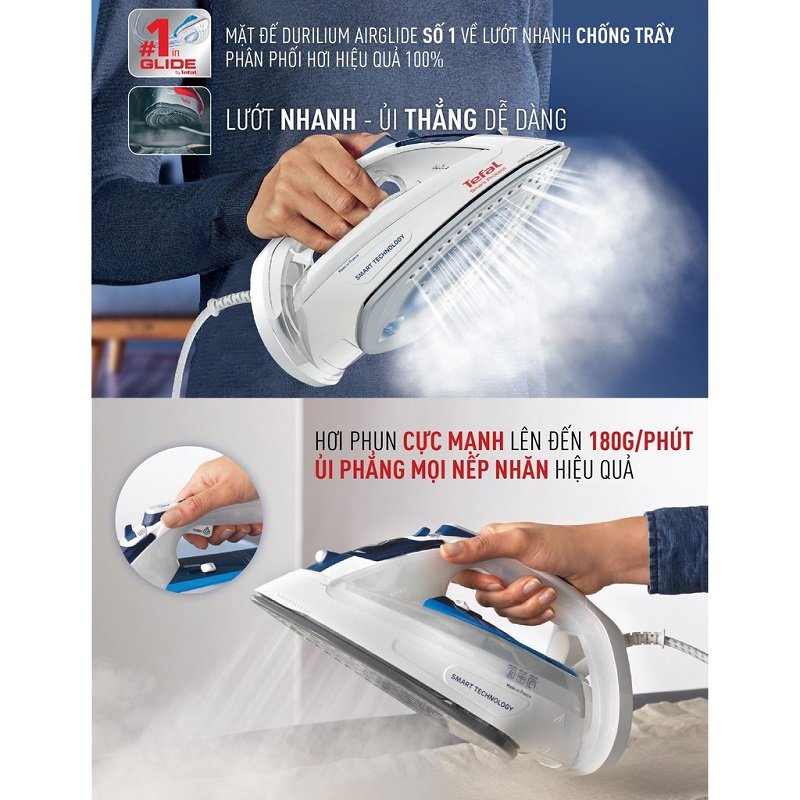 Bàn Ủi Hơi Nước Tefal Smart Protect - FV4980E0