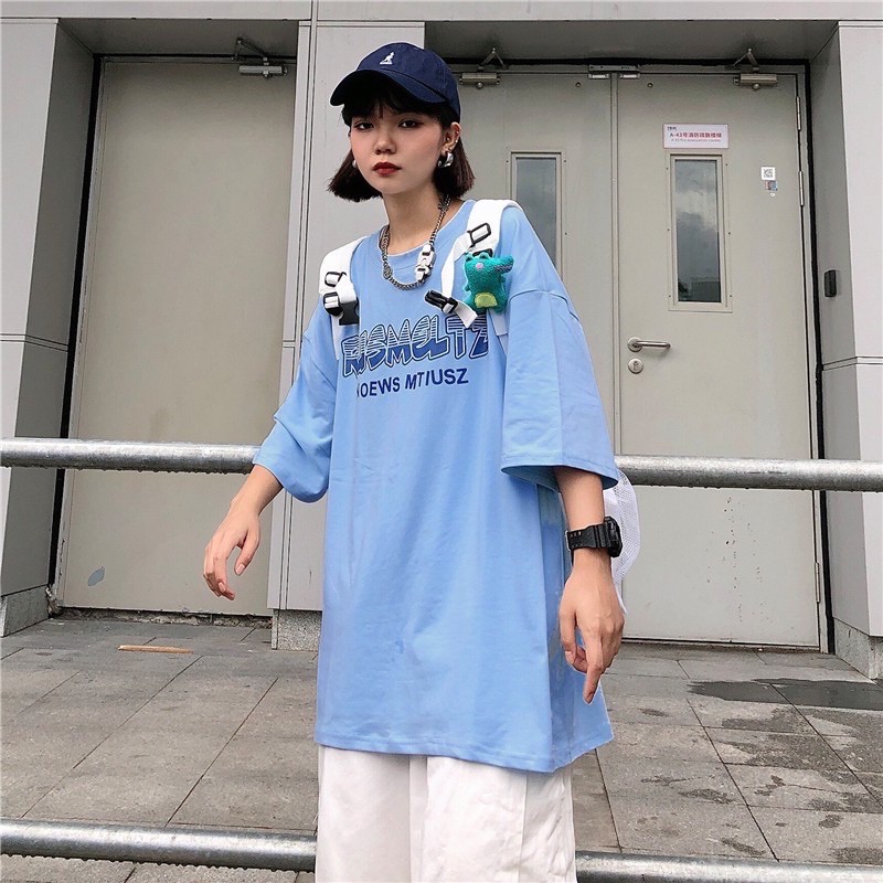 [Rẻ Vô Địch] Áo Thun Tay Lỡ Unisex Rusmel, Áo Phông Form Rộng Freesize &lt;65kg