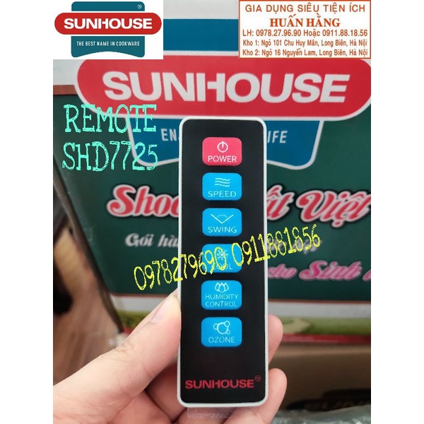 (LINH KIỆN CHÍNH HÃNG) REMOTE, ĐIỀU KHIỂN TỪ XA QUẠT ĐIỀU HOÀ SUNHOUSE SHD7725