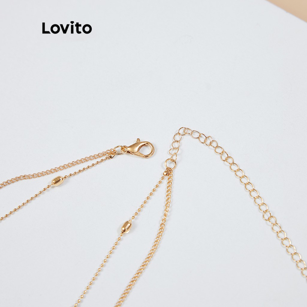 Lovito Dây chuyền Lovito phối xích nhiều lớp L004005 (Màu Vàng kim)